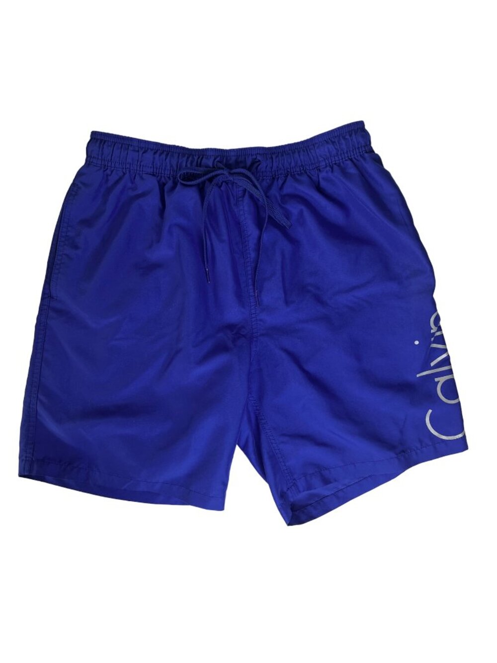 Calvin Klein Swim Shorts Mens Large Blue Mesh Brief Pockets Drawstring